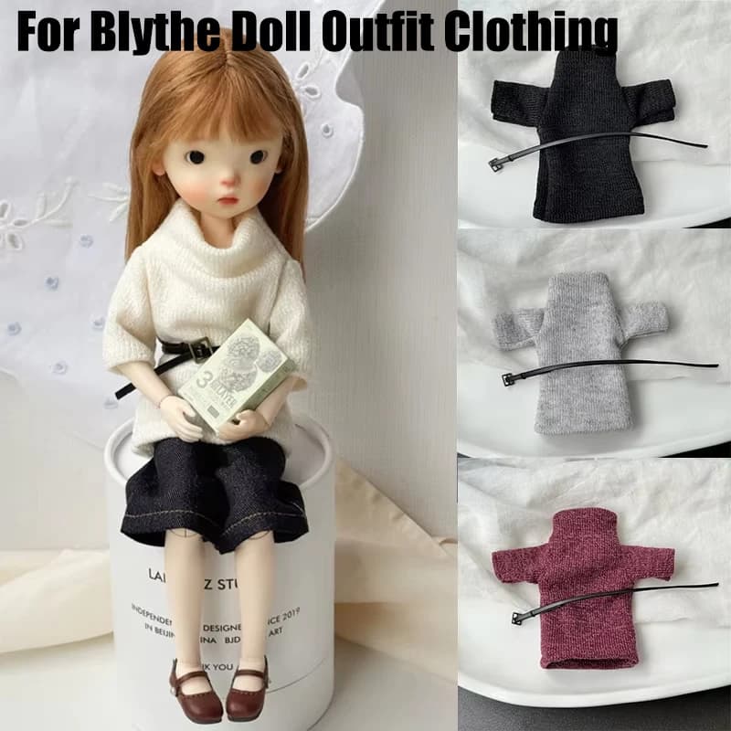 For Blythe Doll Clothing Turtleneck Sweater Jeans Set Pleated Dress Jk Skirt Outfit Clothes OB24 OB22 1/6 Long Leg HelloKitty