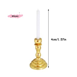 1Pair Dollhouse Miniature Candle Holder 1/12 Mini Candlestick Candelabra Model Home Decor Toy Doll House Accessories