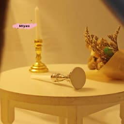 1Pair Dollhouse Miniature Candle Holder 1/12 Mini Candlestick Candelabra Model Home Decor Toy Doll House Accessories