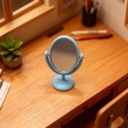 1Pcs Miniature Retro Mirror Dressing Table Scene Model 1:12 Scale Dollhouse Ornament Vintage Bathroom Furniture Doll Accessories