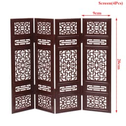 Dollhouse Miniature Folding Screen Flute Lute Guzheng Fan Life Scene Ornament
