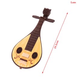 Dollhouse Miniature Folding Screen Flute Lute Guzheng Fan Life Scene Ornament