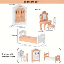 Miniature Dollhouse Furniture Kitchen Living Room Bedroom Bathroom Doll House Furniture Pretend Play Dollhouse Miniatures