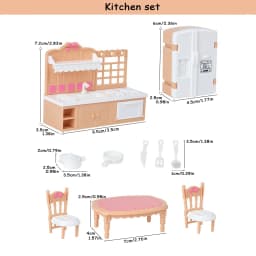 Miniature Dollhouse Furniture Kitchen Living Room Bedroom Bathroom Doll House Furniture Pretend Play Dollhouse Miniatures