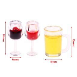 5Pcs/set Dollhouse Miniature Wine Cup Beer Mug Wine Bottle Model 1:12 Mini Furniture House Decor Toy-Toy
