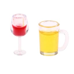 5Pcs/set Dollhouse Miniature Wine Cup Beer Mug Wine Bottle Model 1:12 Mini Furniture House Decor Toy-Toy