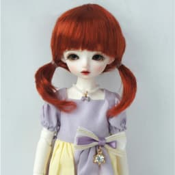 JD589  OB11 1/8  1/6   1/4  Twins  top braids pony  doll wigs   5-6inch  6-7inch  7-8inch Synthetic mohair Fashion BJD hair