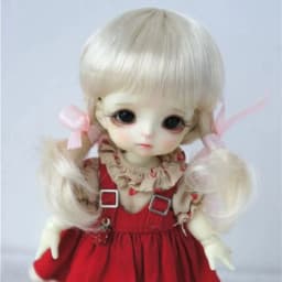JD589  OB11 1/8  1/6   1/4  Twins  top braids pony  doll wigs   5-6inch  6-7inch  7-8inch Synthetic mohair Fashion BJD hair