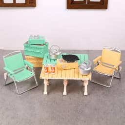 Dollhouse Miniature Camping Picnic Set Folding Chair Gas Stoves Model Decor Toy Doll House Accessories