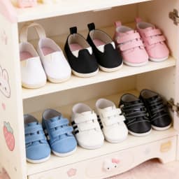 7cm Hook-And-Loop Doll Sneakers Pu Leather Doll Shoes Mini Cloth Shoes For 18-inch American & OG,43cm Baby Newborn Girl Dolls