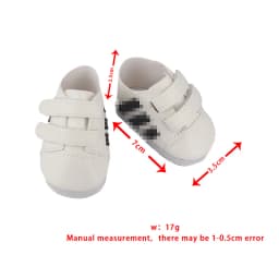 7cm Hook-And-Loop Doll Sneakers Pu Leather Doll Shoes Mini Cloth Shoes For 18-inch American & OG,43cm Baby Newborn Girl Dolls