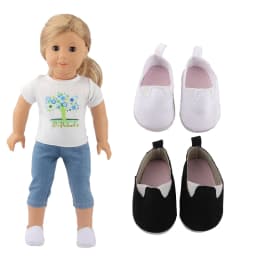 7cm Hook-And-Loop Doll Sneakers Pu Leather Doll Shoes Mini Cloth Shoes For 18-inch American & OG,43cm Baby Newborn Girl Dolls