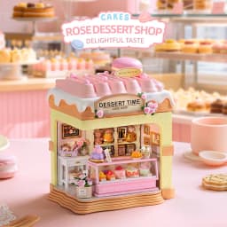 DIY Miniature Dollhouse Cake Shop 3D Wooden Puzzle Mini House Kit Handmade Mini Bakery Model Perfect Birthday Gift