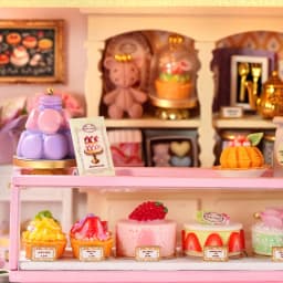 DIY Miniature Dollhouse Cake Shop 3D Wooden Puzzle Mini House Kit Handmade Mini Bakery Model Perfect Birthday Gift