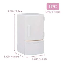1 Piece Dollhouse Furniture Miniature Refrigerator: Upper and Lower Layer Single Door Fridge Model, 1/12 Scale Mini fridge
