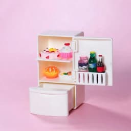 1 Piece Dollhouse Furniture Miniature Refrigerator: Upper and Lower Layer Single Door Fridge Model, 1/12 Scale Mini fridge
