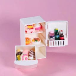 1 Piece Dollhouse Furniture Miniature Refrigerator: Upper and Lower Layer Single Door Fridge Model, 1/12 Scale Mini fridge