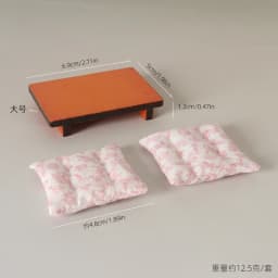 1:12 Miniature Dollhouse Living RoomSet,Tiny LowTable & Floral Cushions, Japanese Tatami Style Diorama Props for Pretend Play
