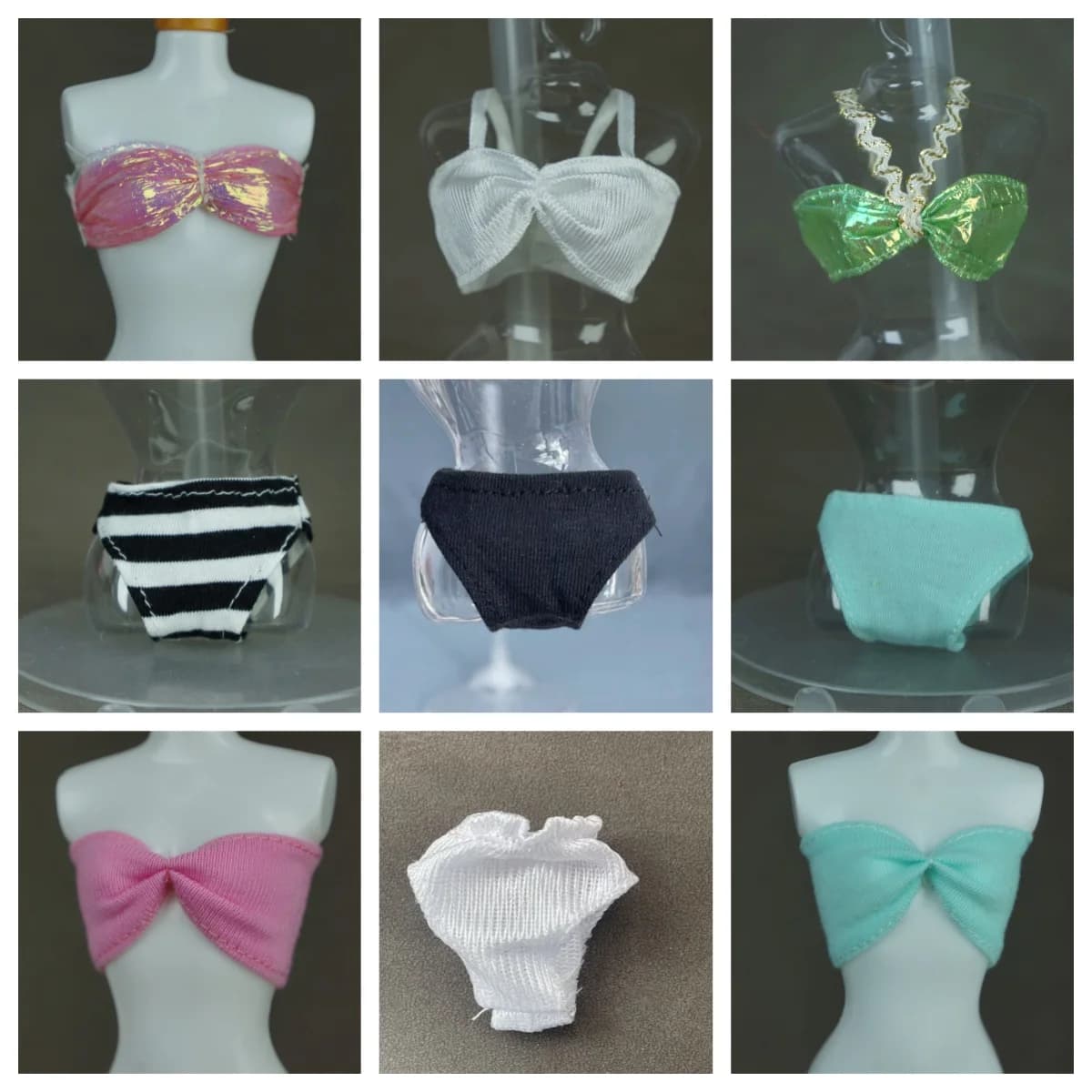 1/6 Female Doll Bras Briefs Underwear Kids DIY Doll Clothing Accessories for Princess Dolls Candy Color Doll Decors
