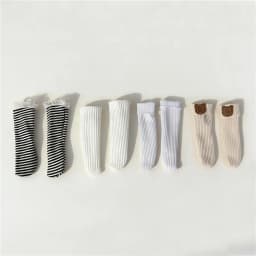 1pair s for 30 CM 1/6 BJD Doll Stockings Stripe Sock Black White Stripe Socks Cute Bear Socks Long Solid Color Stripe Socks Toys