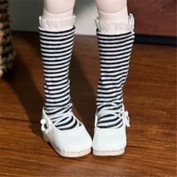 1pair s for 30 CM 1/6 BJD Doll Stockings Stripe Sock Black White Stripe Socks Cute Bear Socks Long Solid Color Stripe Socks Toys