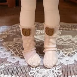 1pair s for 30 CM 1/6 BJD Doll Stockings Stripe Sock Black White Stripe Socks Cute Bear Socks Long Solid Color Stripe Socks Toys