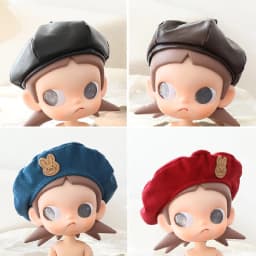 Leather hat BJD doll with joint parts, Zsiga grandma-style octagonal hat doll eight-cornered hat plush toy doll leather hat cl