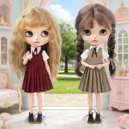 Blyth Doll Clothes BJD Dress School Uniform Plaid Dress Kawaii JK Style Outfit for OB24 YMY Licca Azone Fashion Doll Accessories