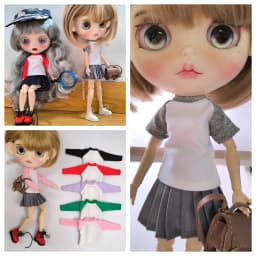 NEW 1/6 Blyth Clothes Long Sleeved+Short Sleeved T-Shirt Cute Base Shirt Clothes for Momoko, Obistu, Licca 1/6 Dolls Accessories