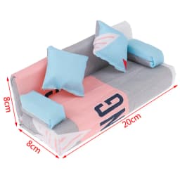 New 1Set Random Small Floral Fabric Sofa With 2 Pillow Furniture Set Dollhouse Accessories.