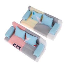 New 1Set Random Small Floral Fabric Sofa With 2 Pillow Furniture Set Dollhouse Accessories.