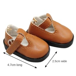 Mini Flat Bottomed Toy Shoes Bottomed Glossy 4.7cm X 2.5cm Leather Shoes Leather DIY Doll Shoes 1/6 Point Doll