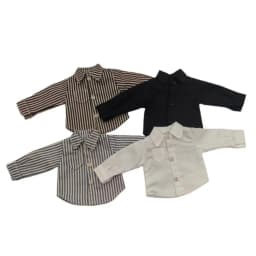 For 1/8 Dolls Clothes Sharp Collar Shirt 2026 New Stripe Shirt Cute Cartoon Doll Dress Up Tie Action Figure Trendy Doll Clothes