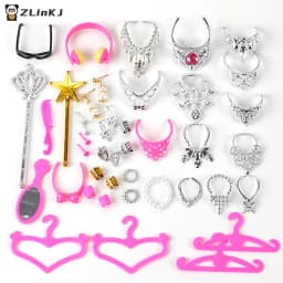 ▶20PCS Universal Earrings Bracelets Crown For 1/6 Doll Accessories Fashion Set Girl's Doll Jewelry DIY Decoration Toy