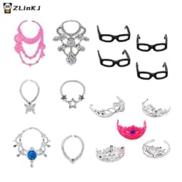 ▶20PCS Universal Earrings Bracelets Crown For 1/6 Doll Accessories Fashion Set Girl's Doll Jewelry DIY Decoration Toy