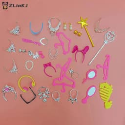 ▶20PCS Universal Earrings Bracelets Crown For 1/6 Doll Accessories Fashion Set Girl's Doll Jewelry DIY Decoration Toy
