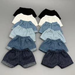 Only clothes, no dolls for 17cm labubu denim shorts 15cm figurine Labubu universal summer shorts Versatile and changeable pants
