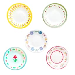 5pcs Dollhouse Miniature Kitchen Plates: Cute Pastoral Style Mini Simulation Tableware, Dining Table Decor Model (without food)
