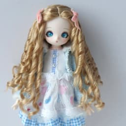 JD871 1/4 1/3 MSD SD DOD Blythes Long Handmade Lady Roman Curly Synthetic mohair BJD Doll Wigs Qbaby Doll Hair