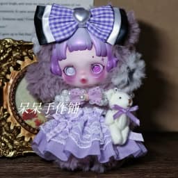 Doll Clothes For Skullpanda V3 You Found Me Series Ratty Bear Purple Dress Replacement10cm Mini Doll Outfit Accessories Gifts