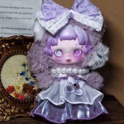 Doll Clothes For Skullpanda V3 You Found Me Series Ratty Bear Purple Dress Replacement10cm Mini Doll Outfit Accessories Gifts