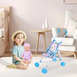 Trendy Interactive Dolls Pram Play Toys Stable Baby Stroller Plastic Doll Accessories for Boys Girls Babies Dolls & Accessories