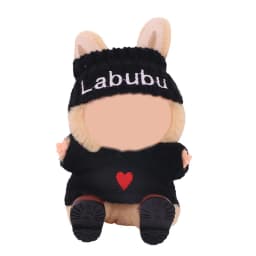 For Labubu Doll Headband+Sweater+Camera Warm Cute Outfit Accessories For 17CM Plush Doll Clothes,Festival Birthday Gift Girl Toy