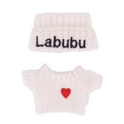 For Labubu Doll Headband+Sweater+Camera Warm Cute Outfit Accessories For 17CM Plush Doll Clothes,Festival Birthday Gift Girl Toy
