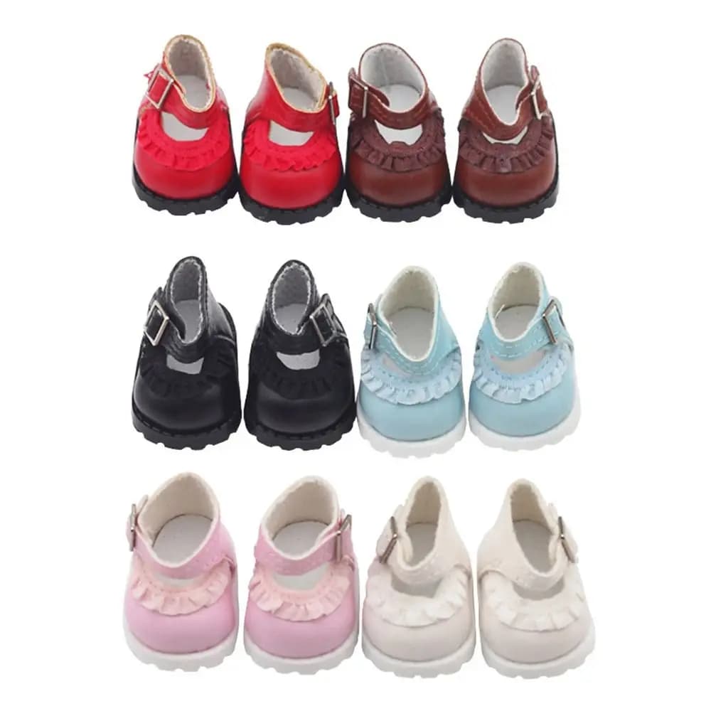 New 3.8*2.3cm Doll Shoes Hand-made Shoes Multiple Styles DIY lace Shoes Replacement Dolls Accessories for for V1 V2 Doll