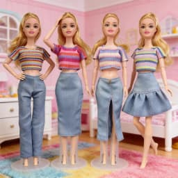 4 Sets Fashion Casual Clothes for 11.5 Inch/30cm Doll Comfortable Doll Outfit Dress Up Accessories Sweet Princess Style DIY