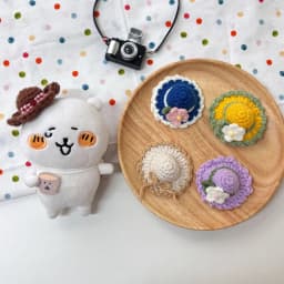 Handmade Crochet Sun Hat Assortment 6 Styles for 10cm Cotton Doll & 13cm Plush Toy Self-Mock Bear Plush Toy Accessories