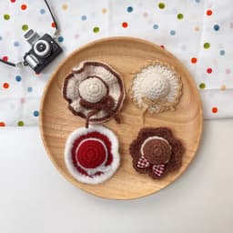 Handmade Crochet Sun Hat Assortment 6 Styles for 10cm Cotton Doll & 13cm Plush Toy Self-Mock Bear Plush Toy Accessories