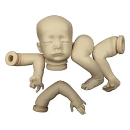NPK 20inch Reborn Mika Unfinished Unpainted Kit Fresh Color Newborn Doll DIY Parts with Cloth Body