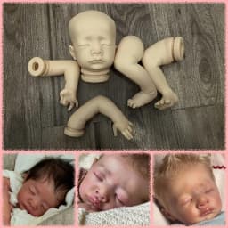 NPK 20inch Reborn Mika Unfinished Unpainted Kit Fresh Color Newborn Doll DIY Parts with Cloth Body